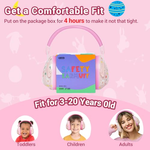 Dr.Meter سماعات دكتور ميتير لحماية الأذن من الضوضاء: سماعات إلغاء الضوضاء 27SNR للأطفال والبالغين - حماية أذن الأطفال من الشاحنات الوحشية، حساسية التوحد، جز العشب، الحفلات، الألعاب النارية - وردي - Image 5