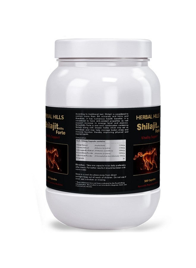 HERBAL HILLS كبسولات هيربال هيلز شيلجيت فورت (500 كبسولة (عبوة من 1)) - Image 2