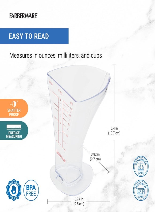 Farberware Professional 1 Cup Euclid Measuring Cup Accurate Measurements, BPA-Free Plastic, Dishwasher Safe - Image 2