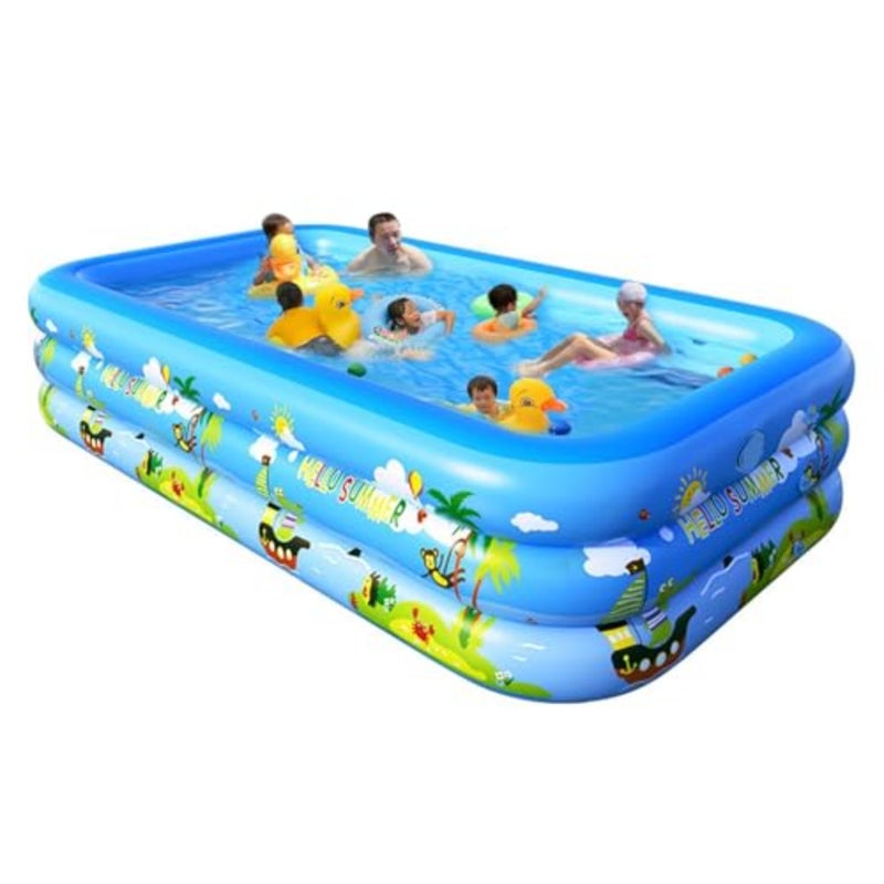 Inflatable Swimming Pool for and Adults, Thickened Blow Up Family Swimming Kiddie Pool for Garden, Backyard, Family Summer Water Part 60cm-Animal - Image 1