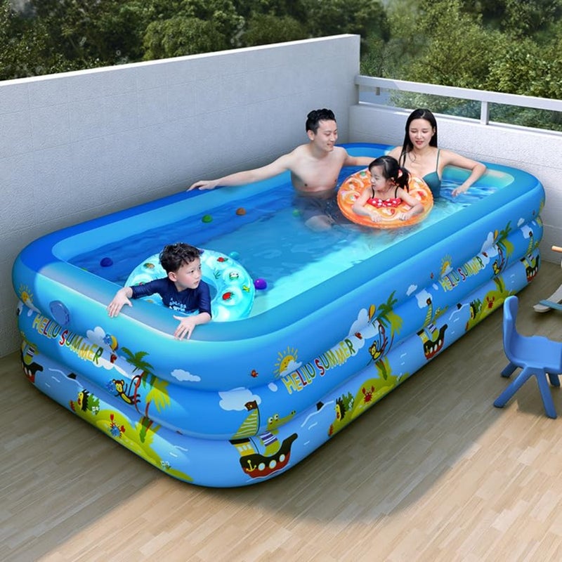 Inflatable Swimming Pool for and Adults, Thickened Blow Up Family Swimming Kiddie Pool for Garden, Backyard, Family Summer Water Part 60cm-Animal - Image 5