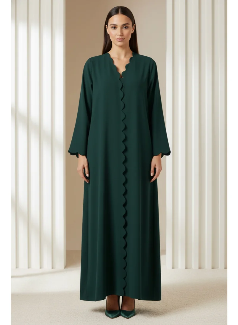 مويستريت Emerald Barbie Crepe Scalloped Abaya