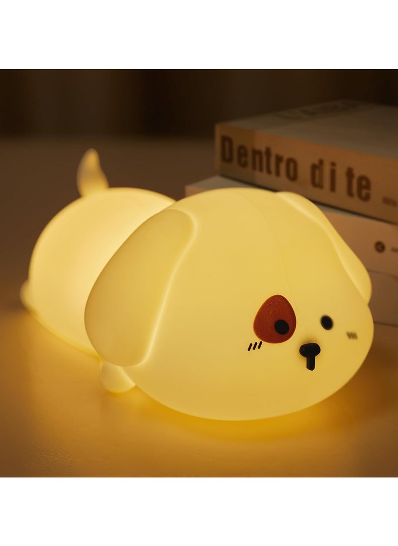 MineTom Cute Silicone Dog Night Light with 2 Brightness Levels, Touch Control for Bedroom, Girls, Boys, Toddlers, Nursery, Kids Gifts, Refillable  - Image 1