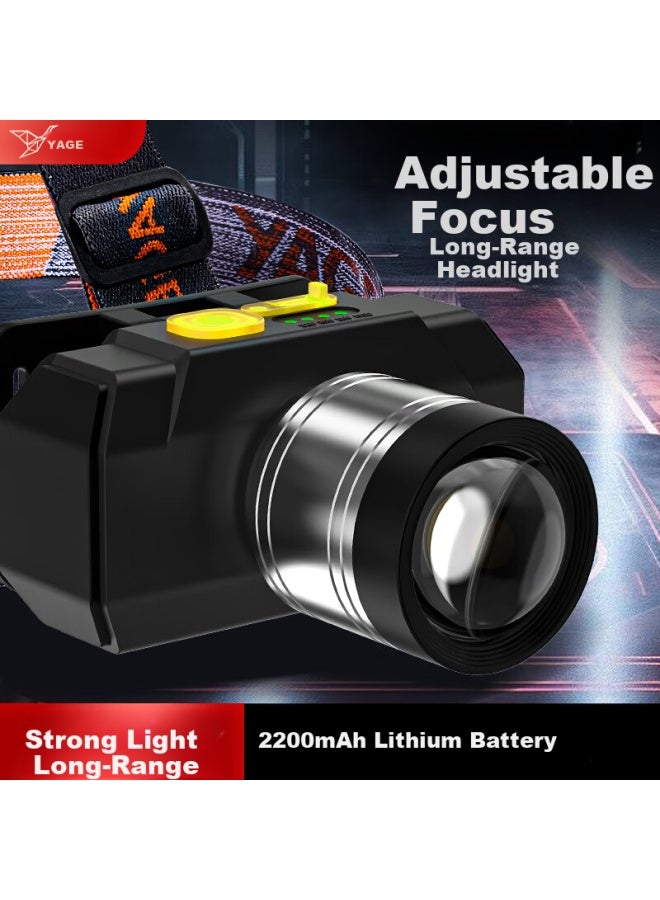Yage Zoom Headlamp High Brightness Long Battery Life Fishing Night Climbing Sea Hunting Rechargeable Head-mounted Mining Light