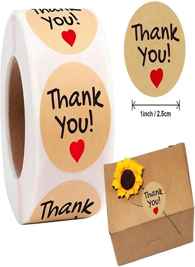 Touchcart 500 Pcs 1-Inch Round Thank You Stickers - Adhesive Labels for Small Business, Gift Wrapping, Crafting & Packaging (Golden Thank You Design) - Image 2