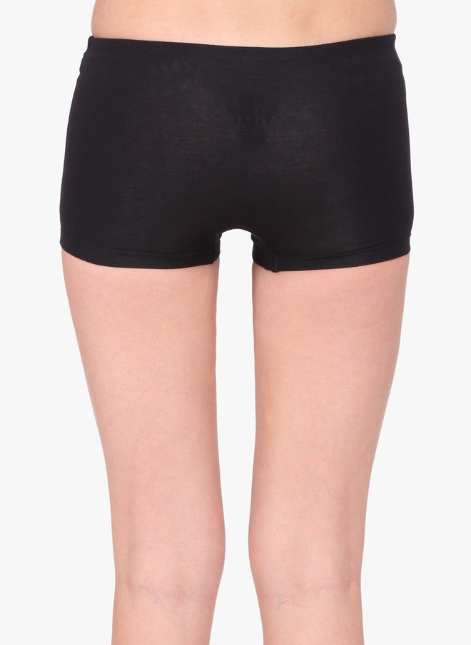 Red Rose Pack of 2 Boy Shorts in Black and White - Comfortable Mid-Rise Boyleg Design - Image 4