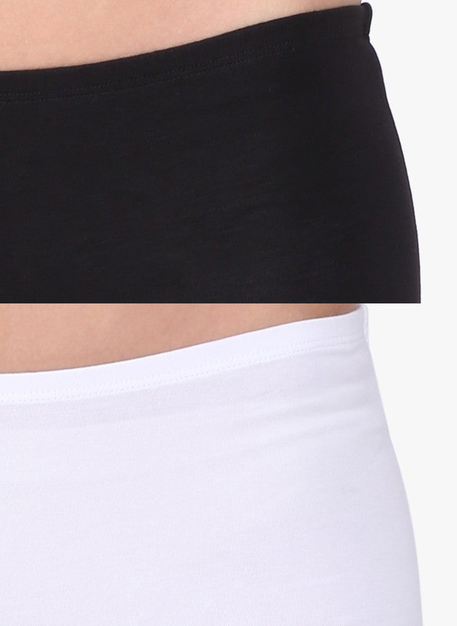 Red Rose Pack of 2 Boy Shorts in Black and White - Comfortable Mid-Rise Boyleg Design - Image 5