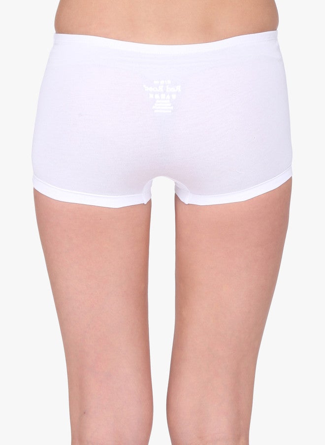 Red Rose Pack of 2 Boy Shorts in Black and White - Comfortable Mid-Rise Boyleg Design - Image 3