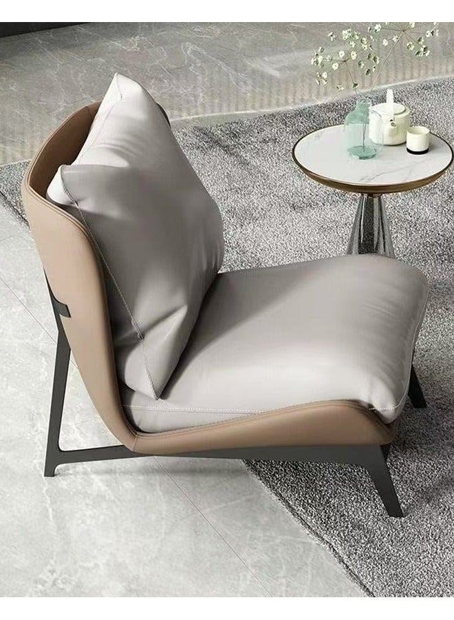 فاشون هوم مجموعة من كرسيين عصريين مبطنين للاسترخاء وظهر مرتفع ومريح ومنخفض الارتفاع مع مسند للقدمين وكرسي فناء وأريكة واسترخاء وكرسي أريكة كسول فردي للشرفة وكرسي خارجي وكرسي عصري مميز وكرسي ترفيهي لغرفة المعيشة 67 × 78 × 75 و55 × 42 × 35 سم (مجمع بالكامل) - Image 5