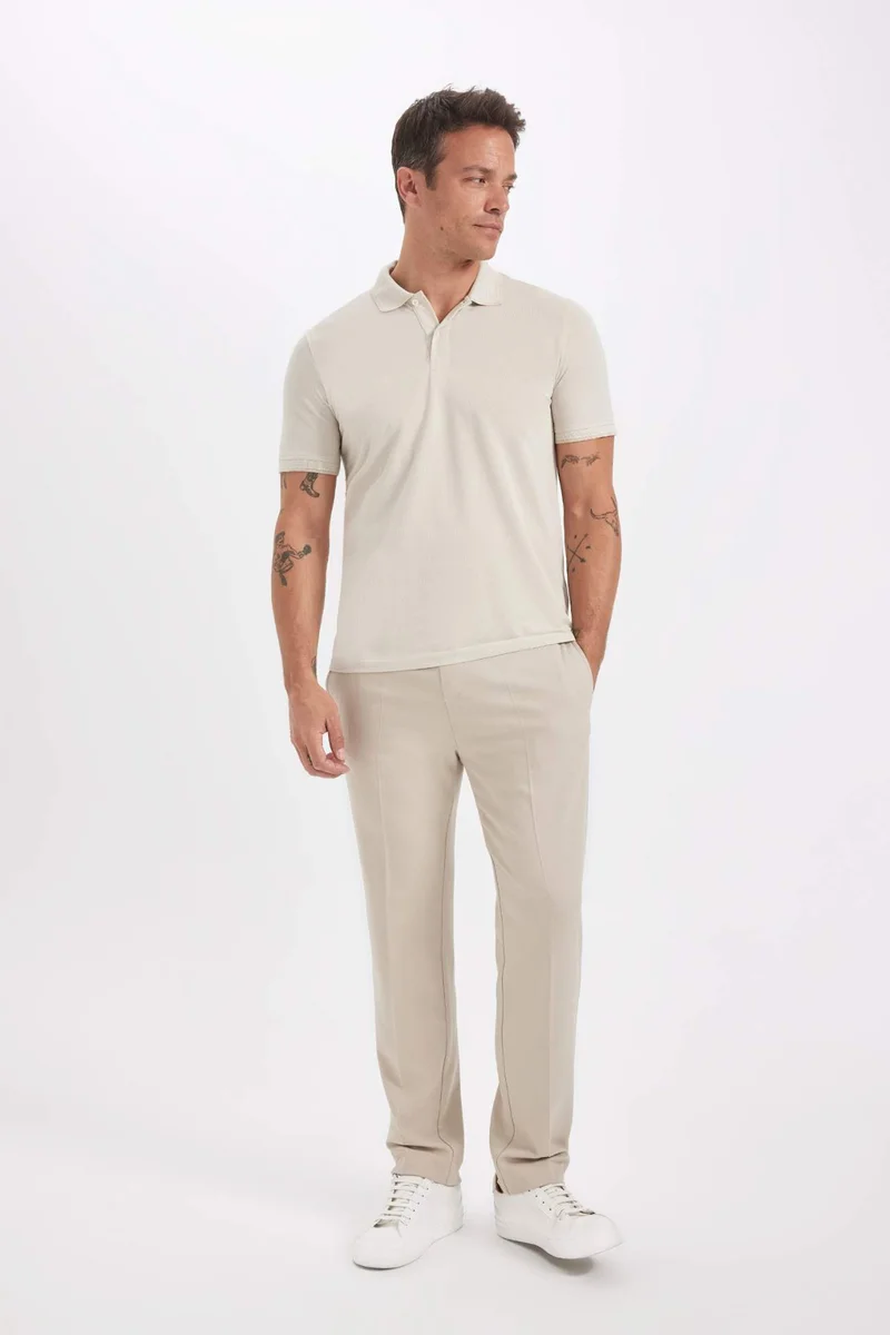 DeFacto Slim Fit Polo Neck Cotton T-Shirt