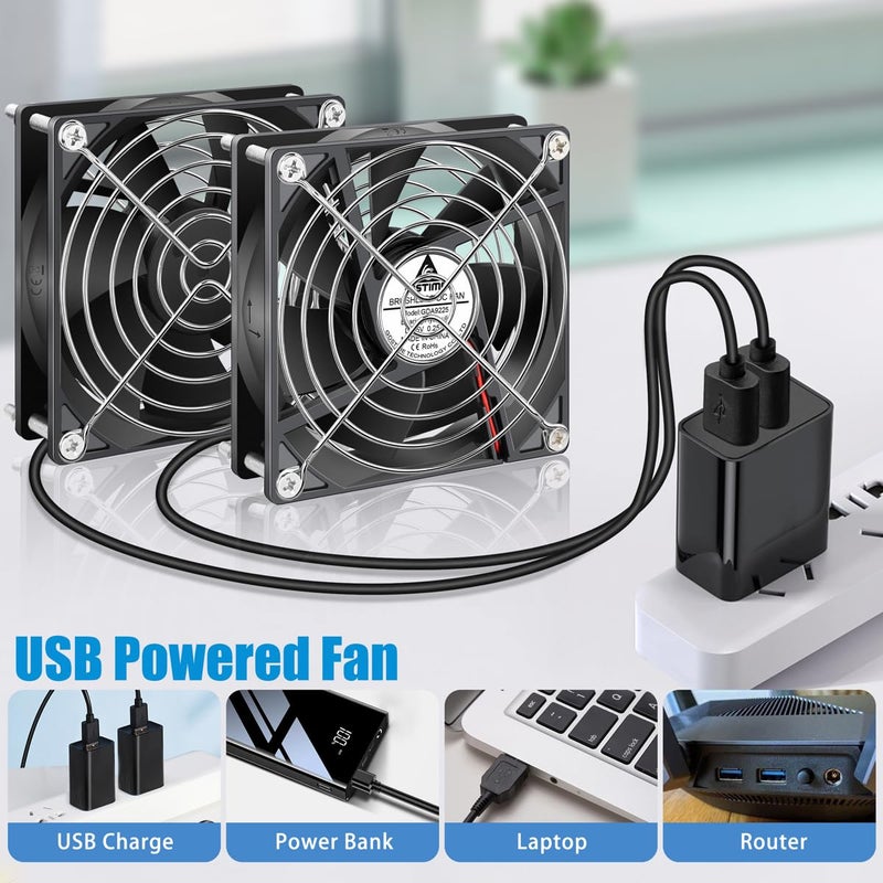 GDSTIME 5V USB 90mm Fan with Speed Control, 92mm x 92mm x 25mm Brushless DC PC Computer Cooling Fan - Image 5