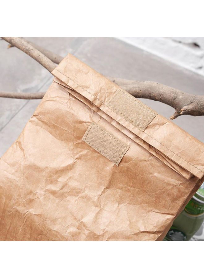 NIBEMINENT Waterproof Insulated Picnic Lunch Bag Beige 20x25x11centimeter - Image 2