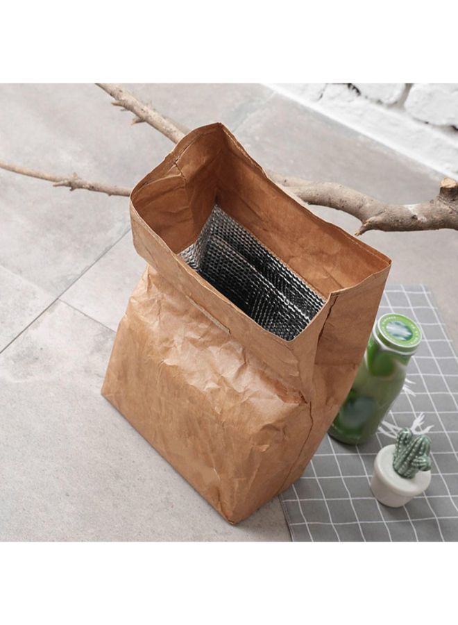 NIBEMINENT Waterproof Insulated Picnic Lunch Bag Beige 20x25x11centimeter - Image 4