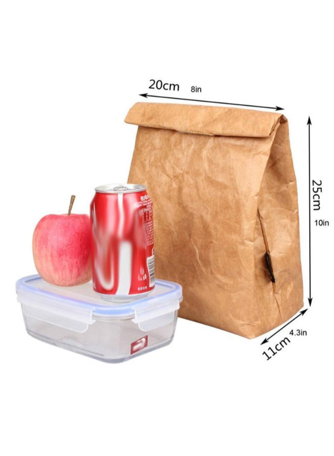 NIBEMINENT Waterproof Insulated Picnic Lunch Bag Beige 20x25x11centimeter - Image 3