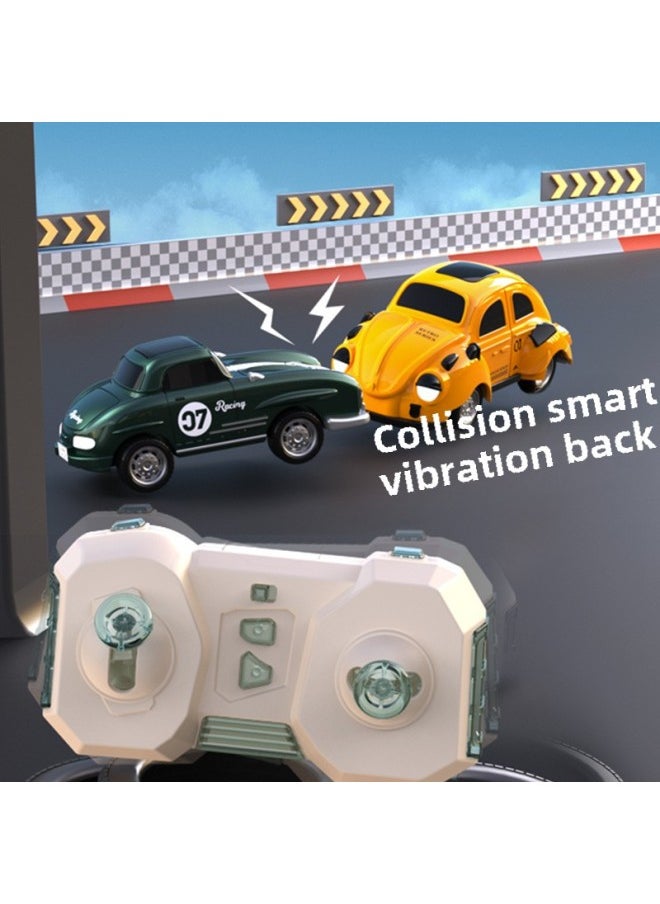 Generic - Direct Mini Remote Control Car RC Four-wheel Drive Climbing Car Toy Collision Vibration Boy Off-road Sports Car Camera-Color: Vintage Beetle (with Camera Version) - Image 1