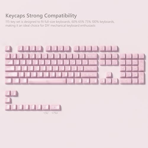 Womier Keyboard Keycaps Jelly, Clear Cute Keycaps, Transparent Pink Custom Key Cap 60 65 75 100 Percent for Cherry MX, Kailh, Outemu, Gateron Mechanical Keyboards(MDA Profile) - Image 3