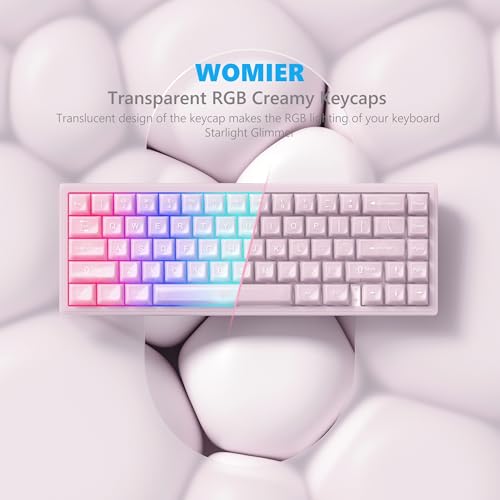 Womier Keyboard Keycaps Jelly, Clear Cute Keycaps, Transparent Pink Custom Key Cap 60 65 75 100 Percent for Cherry MX, Kailh, Outemu, Gateron Mechanical Keyboards(MDA Profile) - Image 2