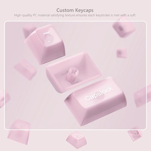 Womier Keyboard Keycaps Jelly, Clear Cute Keycaps, Transparent Pink Custom Key Cap 60 65 75 100 Percent for Cherry MX, Kailh, Outemu, Gateron Mechanical Keyboards(MDA Profile) - Image 5