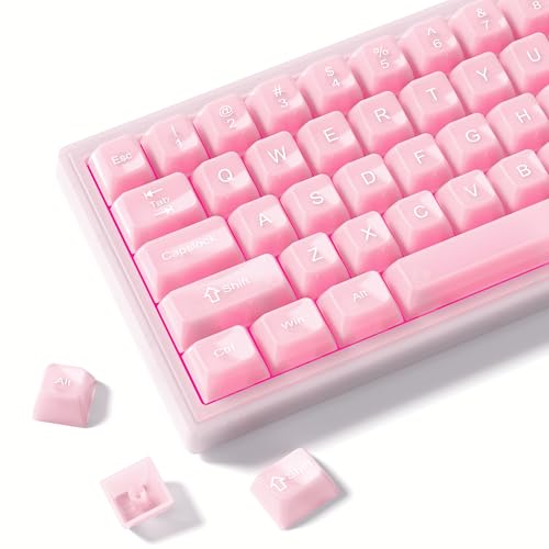 Womier Keyboard Keycaps Jelly, Clear Cute Keycaps, Transparent Pink Custom Key Cap 60 65 75 100 Percent for Cherry MX, Kailh, Outemu, Gateron Mechanical Keyboards(MDA Profile) - Image 1