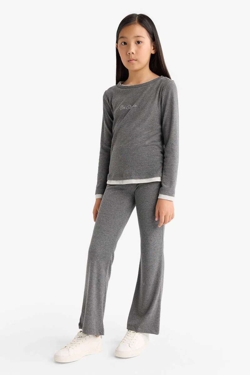 ديفاكتو Girl Printed T-Shirt Sweatpants 2 Piece Set