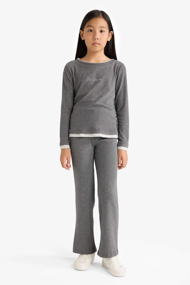ديفاكتو Girl Printed T-Shirt Sweatpants 2 Piece Set