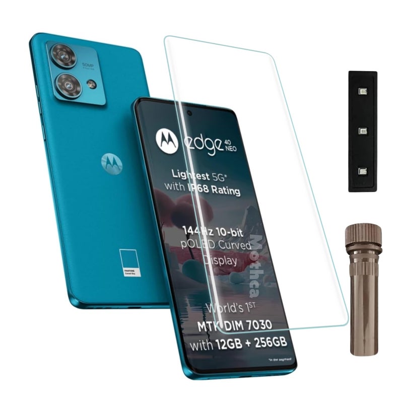 Mothca حماية شاشة زجاجية مقسّاة UV متميزة لهاتف موتورولا إيدج 40 نيو (عبوة من 1) | واقي شاشة منحني UV | تصميم صديق للحافظة | يتضمن مجموعة تركيب - Image 1