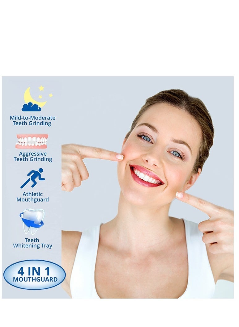 8 Pcs 2 Sizes Mouth Guard for Teeth Grinding Clenching Teeth at Night Upgraded Moldable Mouth Guards Stops Bruxism and Teeth Clenching 2 Sizes with Two Travel Cases Dental Care Night Guards