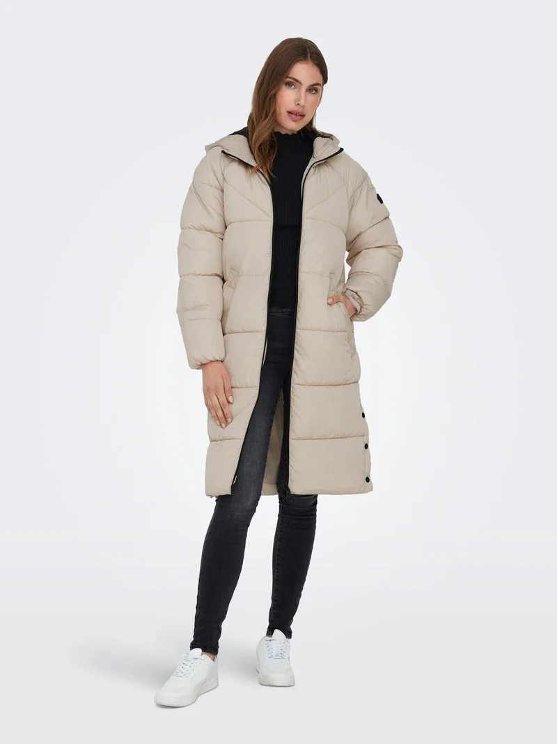ONLY Hooded Puffer Stone Women's Coat 15304786