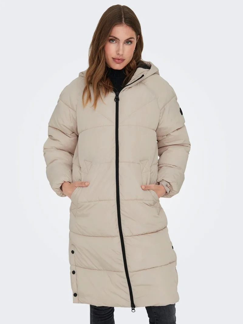 ONLY Hooded Puffer Stone Women's Coat 15304786