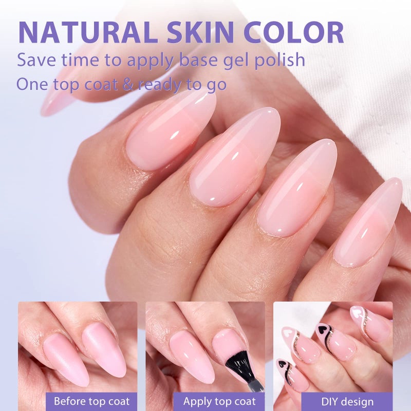 BTArtbox XCOATTIPS Natural Nail Tips - Medium Almond Press On Nails Pink, Long Lasting Soft Gel Nails False Nail, Soak Off Acrylic Fake Nails Extensions for Nail Art DIY Women - Image 2