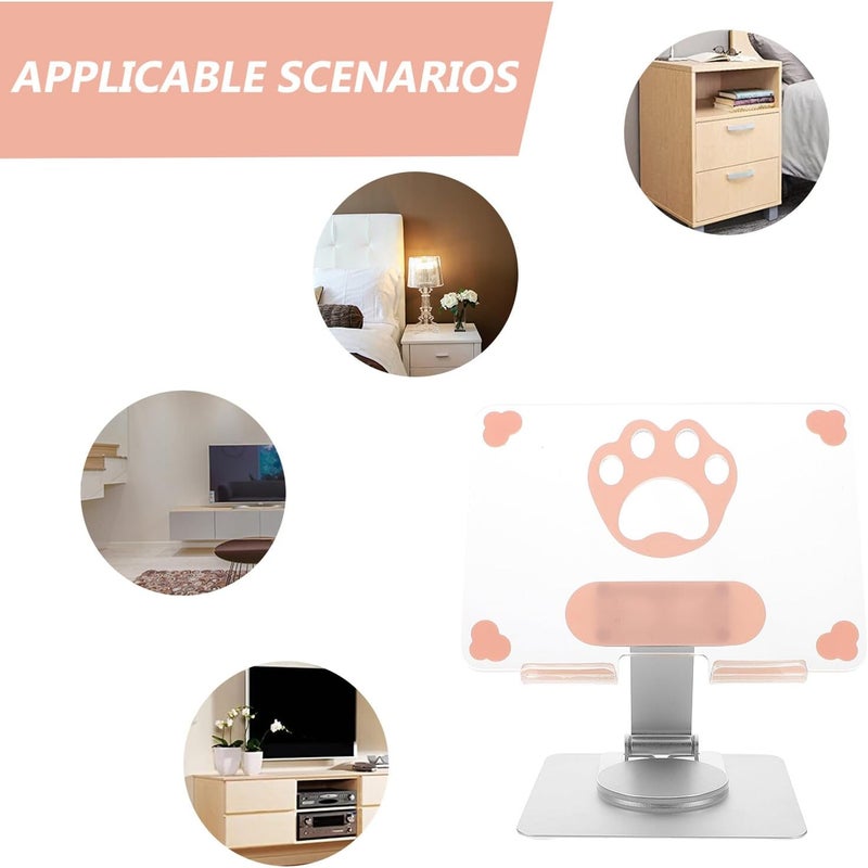 Adjustable Foldable Tablet Stand for Desk and Rv, Portable Multi-Angle Silver Tablet Holder for Travel and Home Use - Image 3
