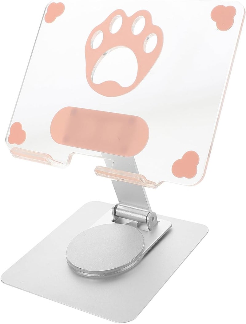 Adjustable Foldable Tablet Stand for Desk and Rv, Portable Multi-Angle Silver Tablet Holder for Travel and Home Use - Image 1