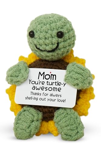 OASSIE Gifts for Mom from Daughter Son Handmade Positive Crochet Turtle Sunflower Mothers Day Birthday Gifts for Mom Mother in Law Mama Grandma Emotional Support Crochet - Image 1