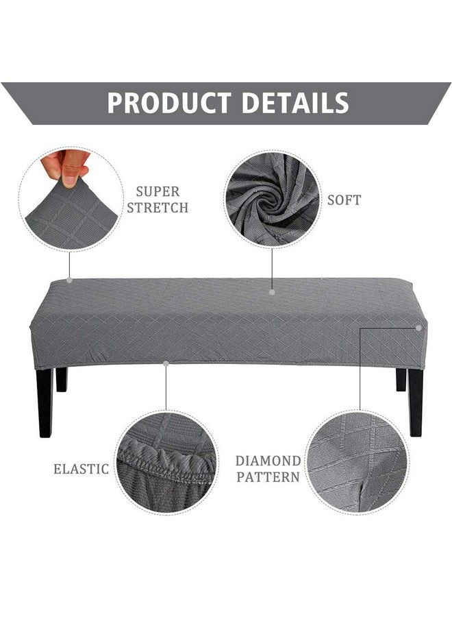 Balana Jacquard Dining Room Bench Covers Stretch Spandex Upholstered Bench Slipcoverantidust Removable Bench Slipcover Washable Bench Seat Protector Cover For Living Room Kitchen - Image 3