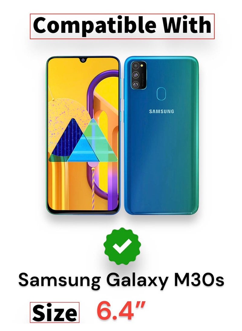 For Samsung Galaxy M30S Clear View Flip Case , Without Sensor , Stand Watching Position , Mirror Full Protection Cover Compatible With Samsung Galaxy M30S (6.4') (Black) - Image 2