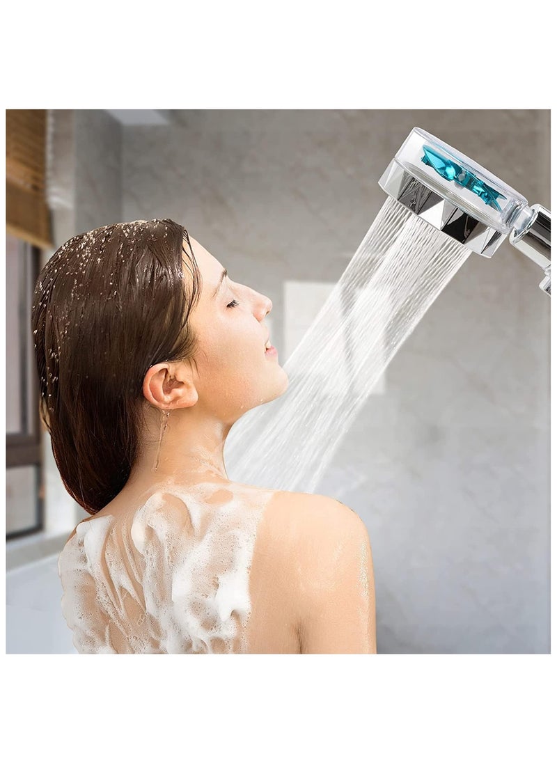 Generic - High Pressure Shower Heads, Handheld Turbo Fan Shower, Hydro Jet Shower Head Kit with 2 Filters and Pause Switch, Water Softener Shower Head Hydro Shower Jet Head Turbocharged Shower Head. - Image 1