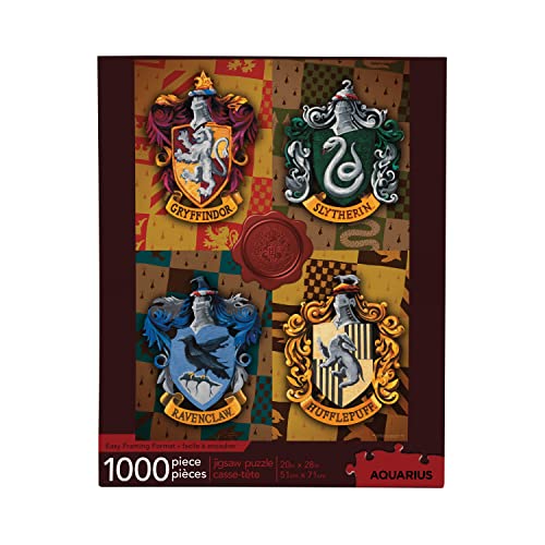 Aquarius Harry Potter Puzzle House Crests (1000 Piece Jigsaw Puzzle) - Officially Licensed Harry Potter Merchandise & Collectibles - Glare Free - Precision Fit - 20x28in - Image 1