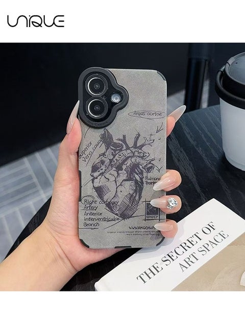 Compatible with iPhone 16 Case - Graffiti Heart Phone Case - Stylish TPU Drop Protection