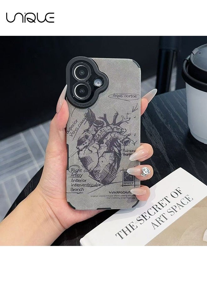 Unique - Compatible with iPhone 16 Case - Graffiti Heart Phone Case - Stylish TPU Drop Protection - Image 1