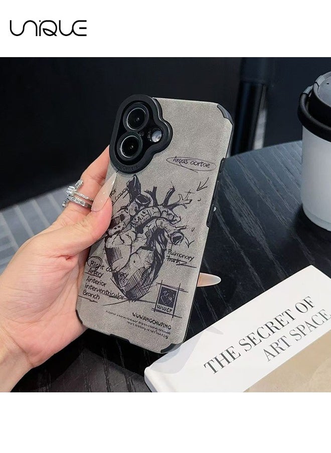 Unique - Compatible with iPhone 16 Case - Graffiti Heart Phone Case - Stylish TPU Drop Protection - Image 1