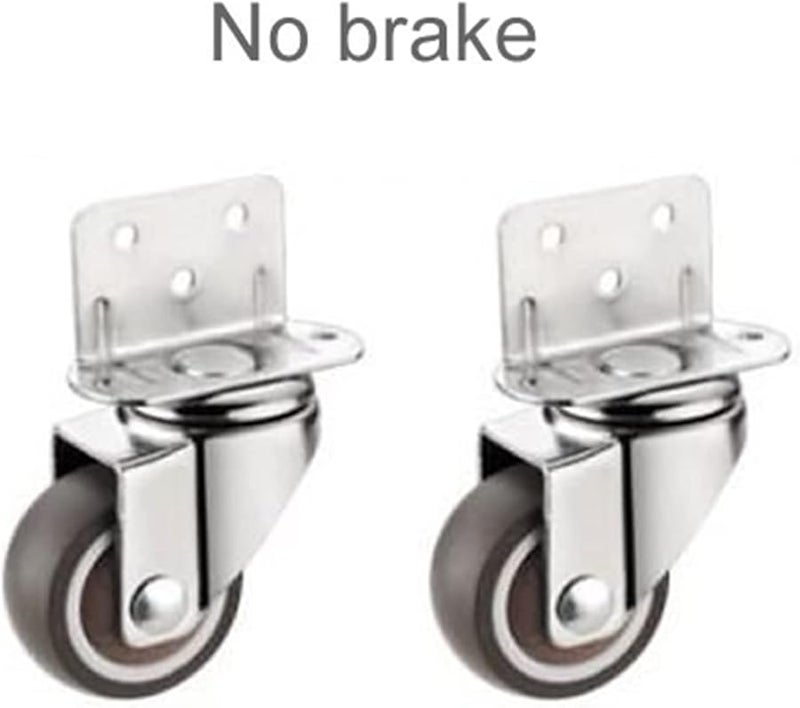 1 بوصة عجلات صامتة مثبتة جانبيًا بمحامل مضادة للالتفاف للأثاث - Image 3