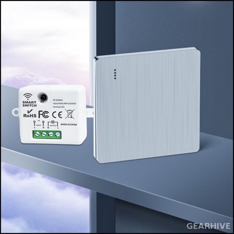 Wireless remote control switch, wiring free, intelligent remote control switch for lighting fixtures  white - Image 2