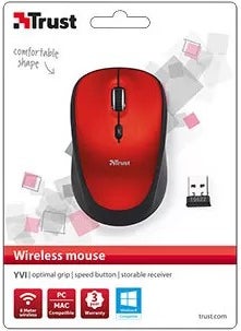 Trust 19522 Yvi Wireless Mouse Red  - Image 3