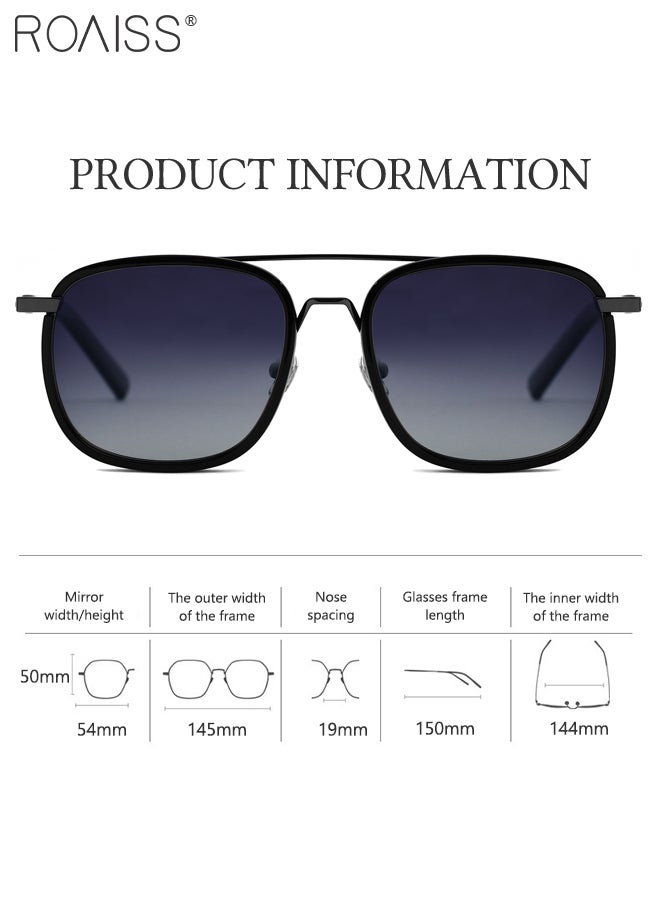 رويس نظارات شمسية مربعة مستقطبة للرجال والنساء، نظارات شمسية واقية من الأشعة فوق البنفسجية 400، نظارات شمسية عصرية للتسوق والحفلات والسفر مع حقيبة للنظارات، 54 ملم - Image 3