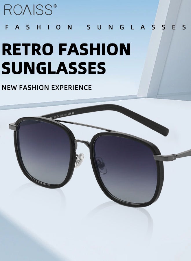 رويس نظارات شمسية مربعة مستقطبة للرجال والنساء، نظارات شمسية واقية من الأشعة فوق البنفسجية 400، نظارات شمسية عصرية للتسوق والحفلات والسفر مع حقيبة للنظارات، 54 ملم - Image 5
