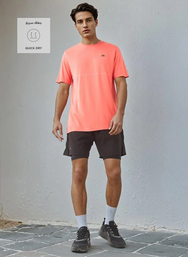 Kappa Kappa Logo Print Running Shorts with Inner Shorts