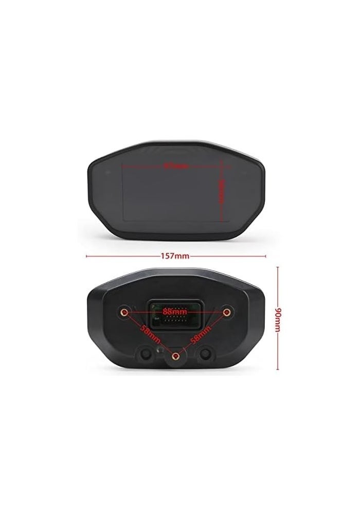 QASULER Universal Motorcycle LCD TFT Digital Speedometer - Image 2