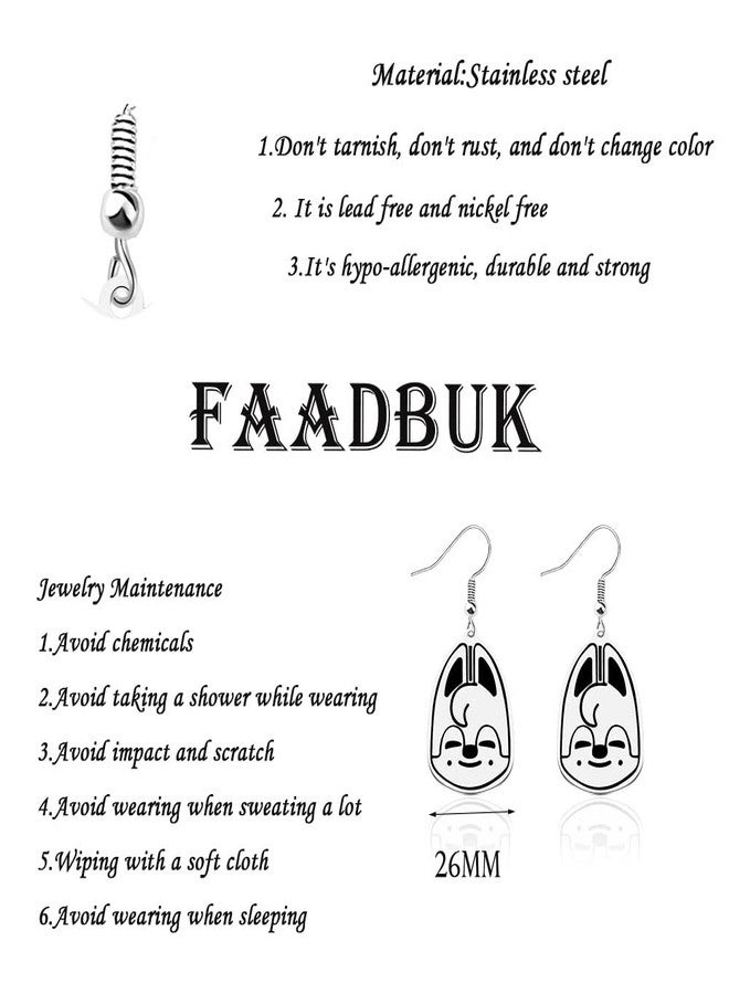FAADBUK أقراط ستاي، منتجات ستاي، هدية لمحبي ستاي، أقراط ستاي مزينة بتعليقات حيوانية (ذئب) - Image 2