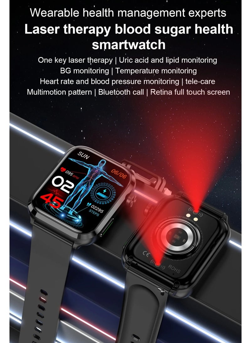 AROAQ F220 HealthWear Bluetooth Call Blood Sugar Body Temperature Urea Blood Lipids Family and Friends Care SOS Smart Watch - Image 3