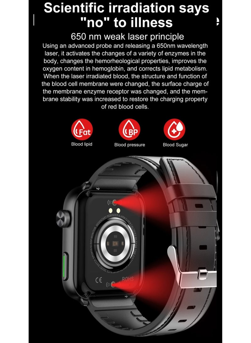 AROAQ F220 HealthWear Bluetooth Call Blood Sugar Body Temperature Urea Blood Lipids Family and Friends Care SOS Smart Watch - Image 5